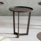 Luxury Round Coffee Table in Painted Metal Made in Italy - Mina Viadurini