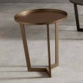 Luxury Round Coffee Table in Painted Metal Made in Italy - Mina