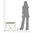 Round Coffee Table in Black Glass and Gold Finish Iron - Rebel Viadurini