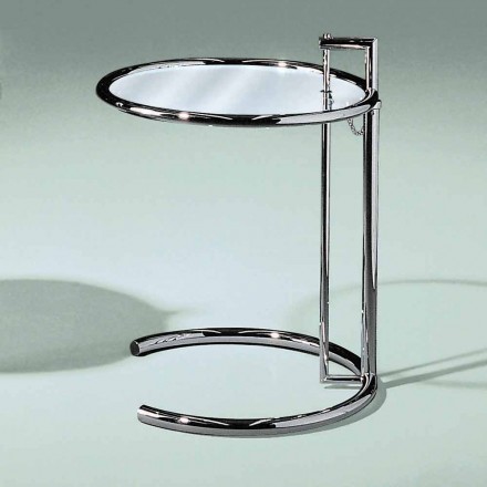 Round Coffee Table in Tempered Glass and Steel Made in Italy - Lennon Viadurini