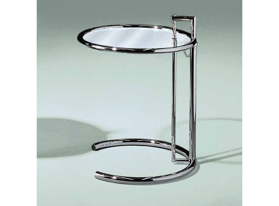 Round Coffee Table in Tempered Glass and Steel Made in Italy - Lennon Viadurini