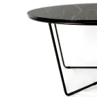 Round Coffee Table Made in Stoneware and Steel Made in Italy - Paini Viadurini