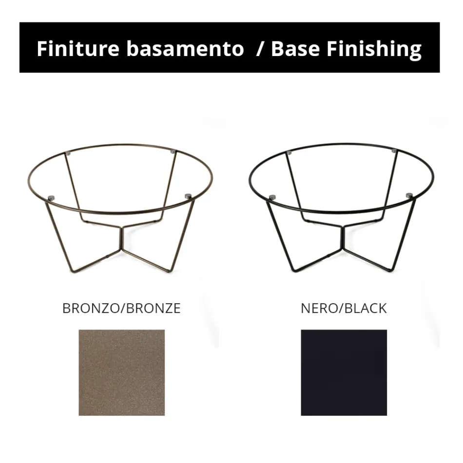 Round Coffee Table Made in Stoneware and Steel Made in Italy - Paini Viadurini