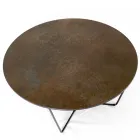 Round Coffee Table Made in Stoneware and Steel Made in Italy - Paini Viadurini