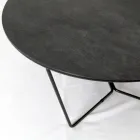 Round Coffee Table Made in Stoneware and Steel Made in Italy - Paini Viadurini