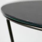 Round Coffee Table Made in Stoneware and Steel Made in Italy - Paini Viadurini