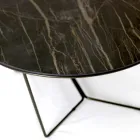 Round Coffee Table Made in Stoneware and Steel Made in Italy - Paini Viadurini