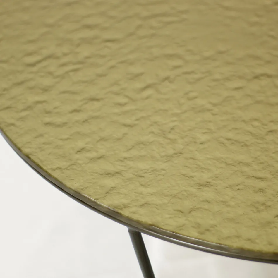 Round Coffee Table Made in Glass and Steel Made in Italy - Paini Viadurini