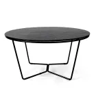 Round Coffee Table Made in Glass and Steel Made in Italy - Paini Viadurini