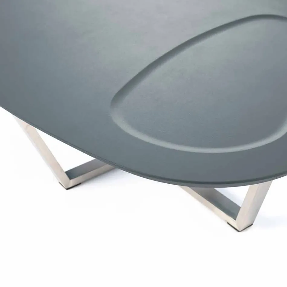 Modern Shaped Lounge Table in Mdf and Chrome Metal - Pimpa Viadurini
