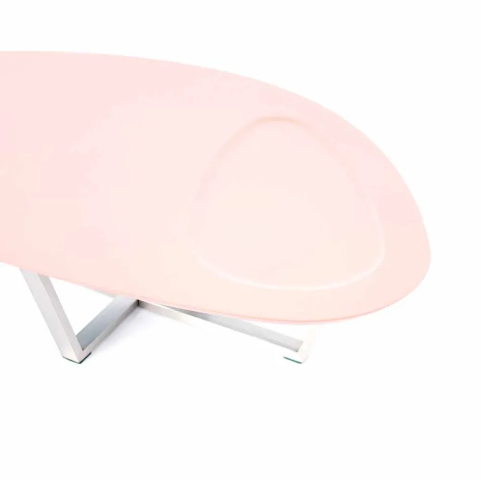 Modern Shaped Lounge Table in Mdf and Chrome Metal - Pimpa Viadurini