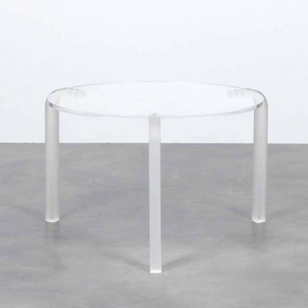 Low round coffee table in transparent methacrylate Armando Viadurini