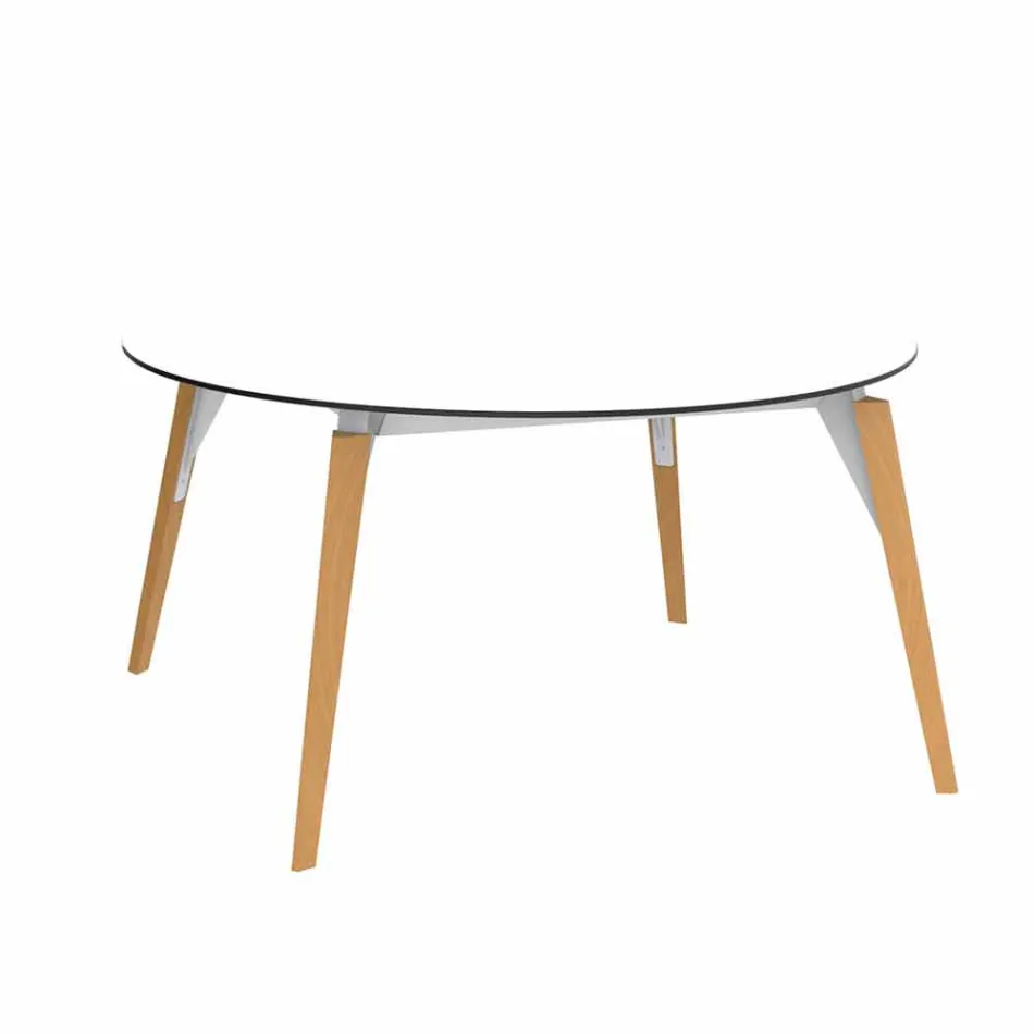 Round Wooden Coffee Table and Hpl Top in 2 Sizes - Faz Wood by Vondom Viadurini