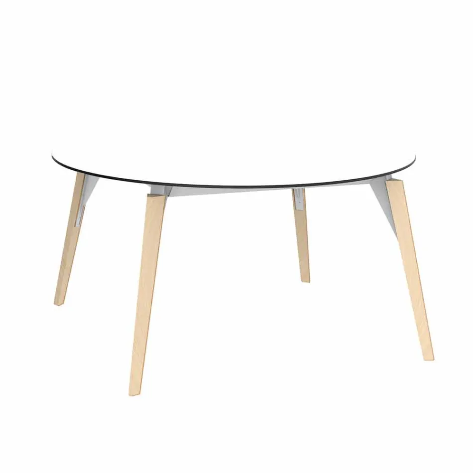 Round Wooden Coffee Table and Hpl Top in 2 Sizes - Faz Wood by Vondom Viadurini