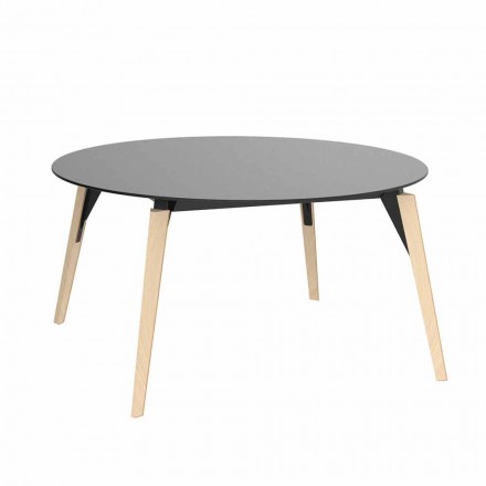 Round Wooden Coffee Table and Hpl Top in 2 Sizes - Faz Wood by Vondom Viadurini