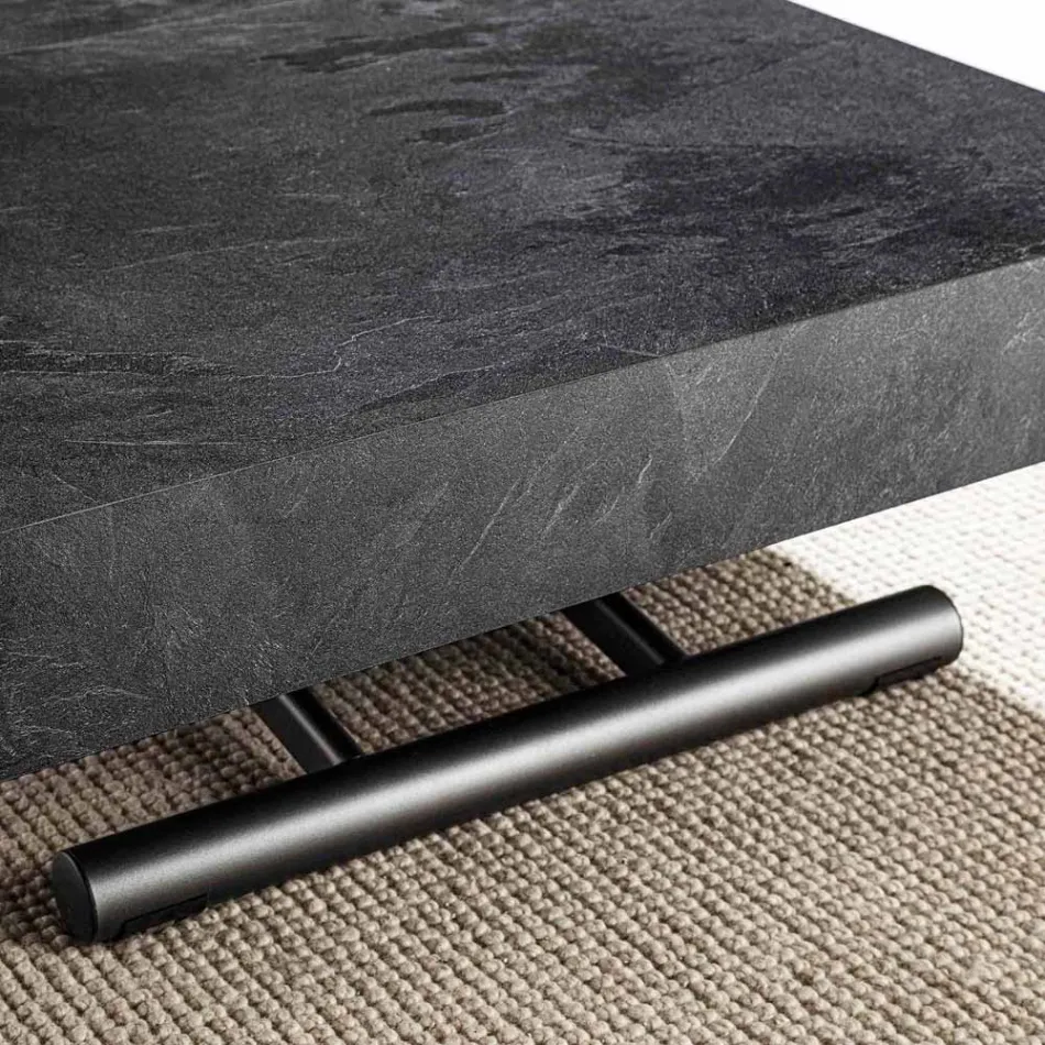 Transformable Coffee Table with Wooden Top Slate Finish - Ademo Viadurini