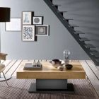 Transformable Coffee Table in Wood and Steel Made in Italy - Demetro Viadurini