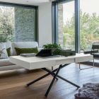 Transformable Coffee Table in Wood and Metal, Made in Italy - Sanrocco Viadurini