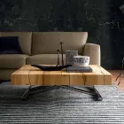 Transformable Coffee Table in Solid Wood Made in Italy - Trabucco Viadurini