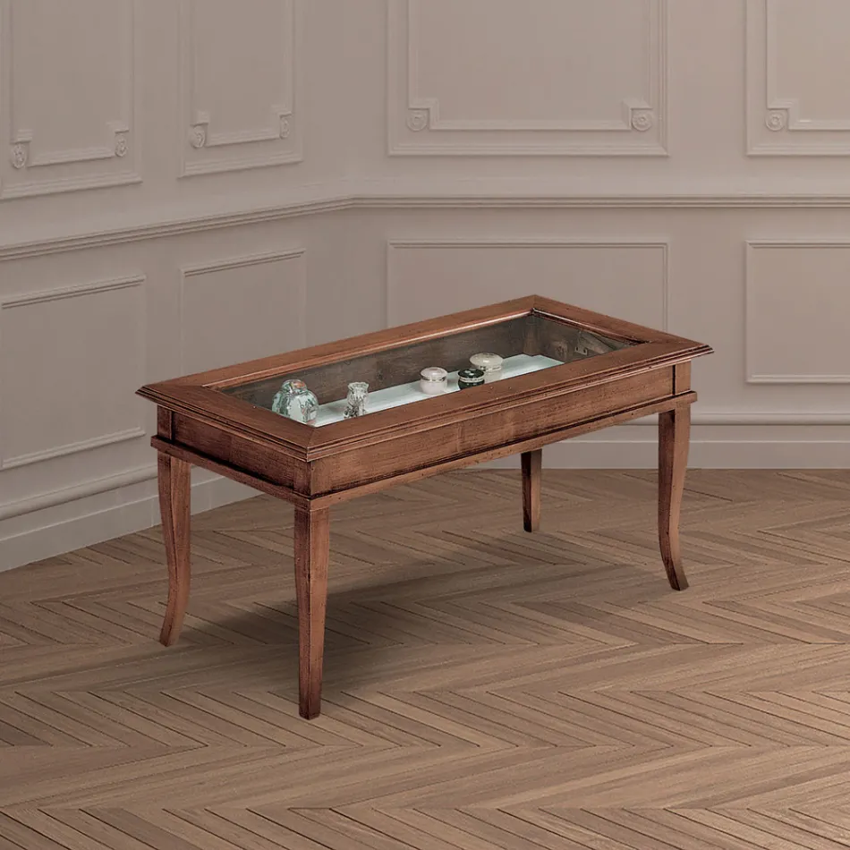 Living room coffee table with glass noticeboard Made in Italy - Demetra Viadurini