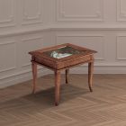Living room coffee table with glass upholstered noticeboard Made in Italy - Demetra Viadurini