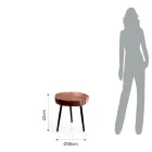 Living room coffee table with metal legs and solid wood top - Sardinia Viadurini