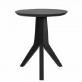 Modern Round Design Black Lacquered Wood Coffee Table - Sperone