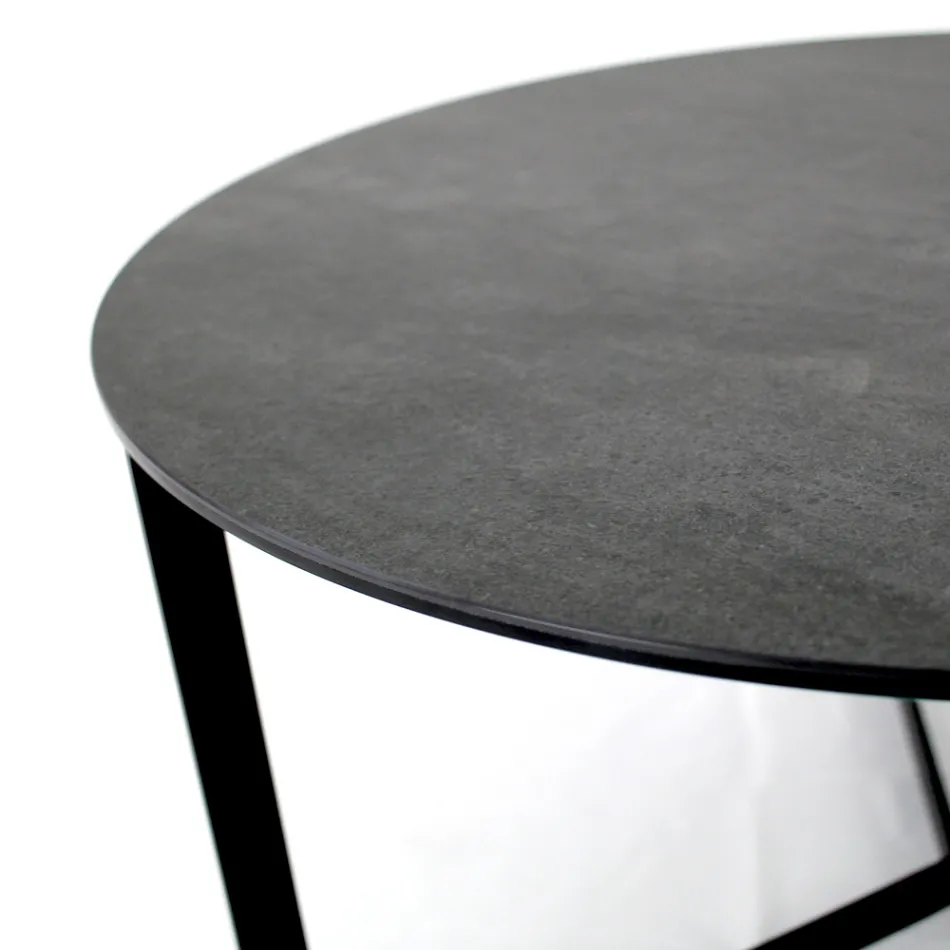 Coffee Table in Steel and Porcelain Stoneware Made in Italy - Aspira Viadurini