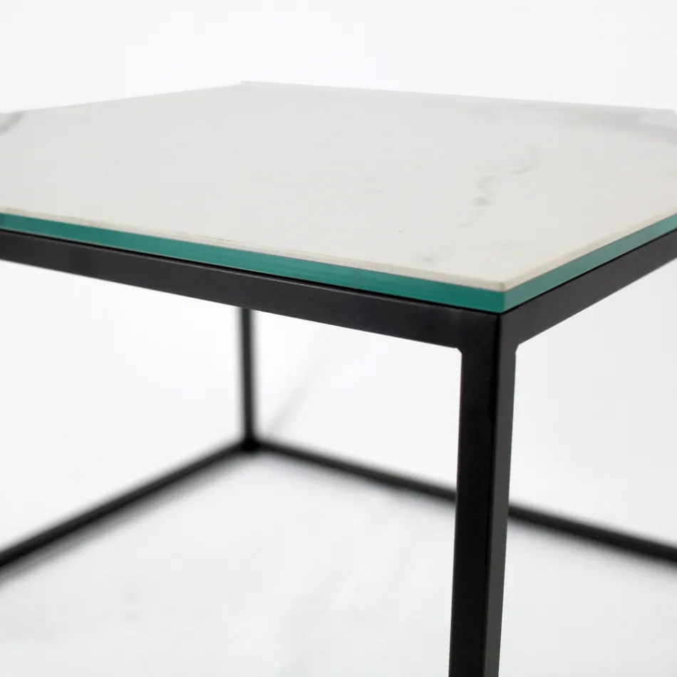 Stoneware and Steel Coffee Table Made in Italy - Birba Viadurini