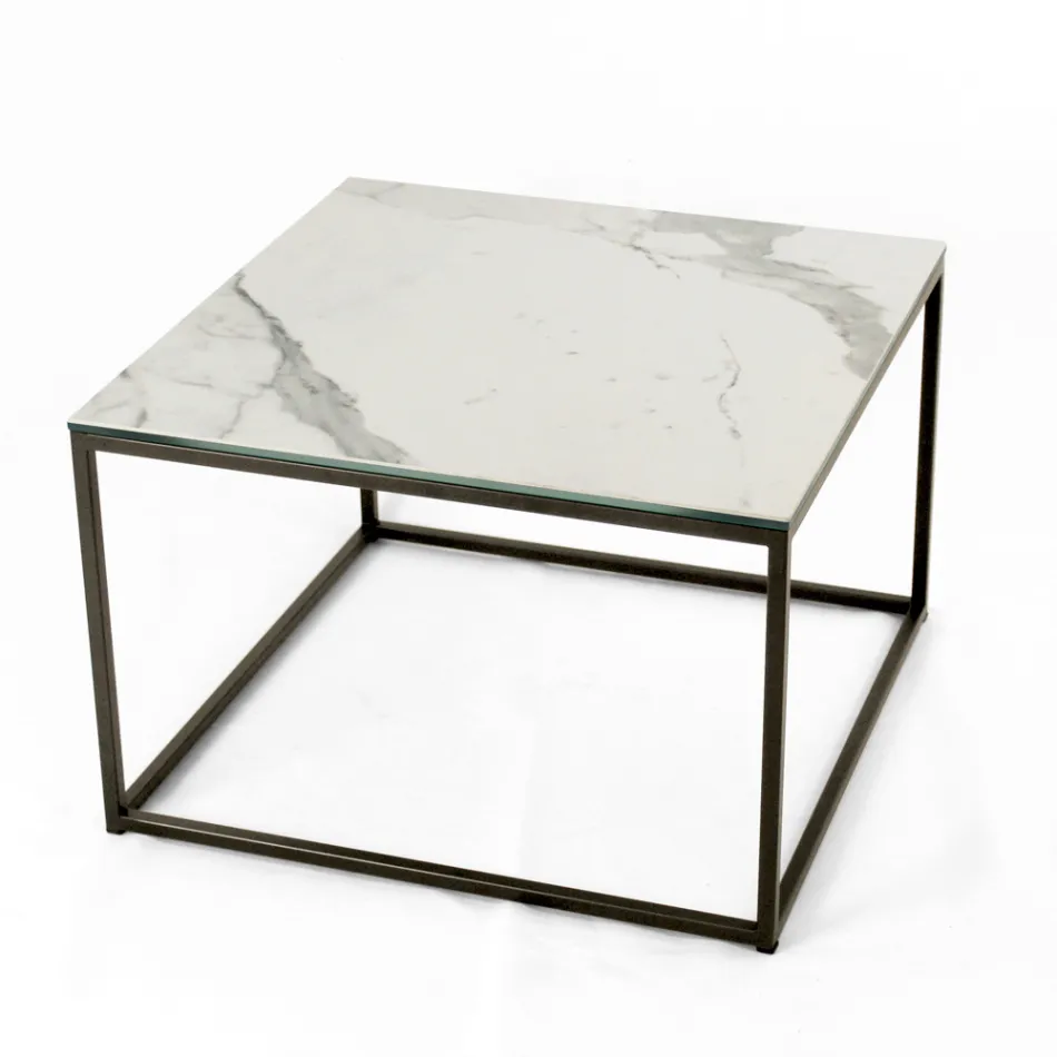 Stoneware and Steel Coffee Table Made in Italy - Birba Viadurini