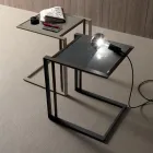 Geometric Design Metal and Glass Coffee Table - Zigozago Viadurini