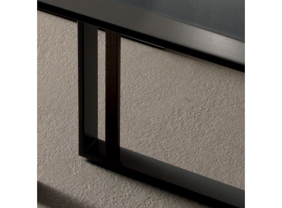 Geometric Design Metal and Glass Coffee Table - Zigozago Viadurini
