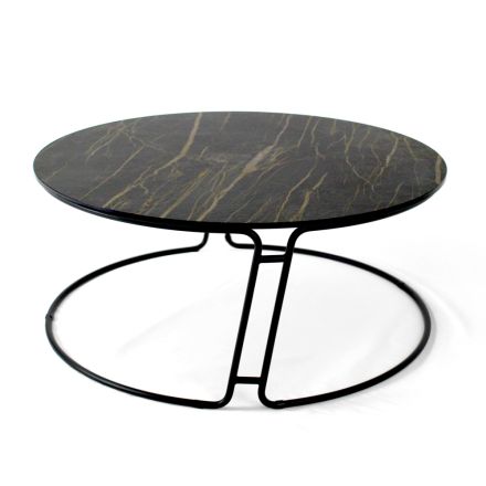 Coffee Table Round Top and Base Made in Italy - Tullia Viadurini
