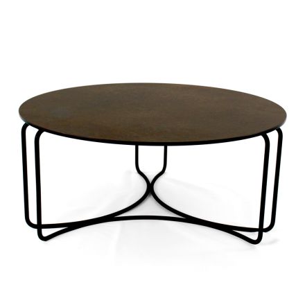 Round Coffee Table with 3 Crescent Base Made in Italy - Arepa Viadurini