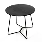 Round Coffee Table with Porcelain Stoneware Top Made in Italy - Paini Viadurini
