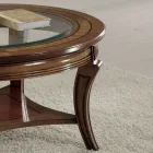 Round Living Room Coffee Table with Glass Top Made in Italy - Onatha Viadurini