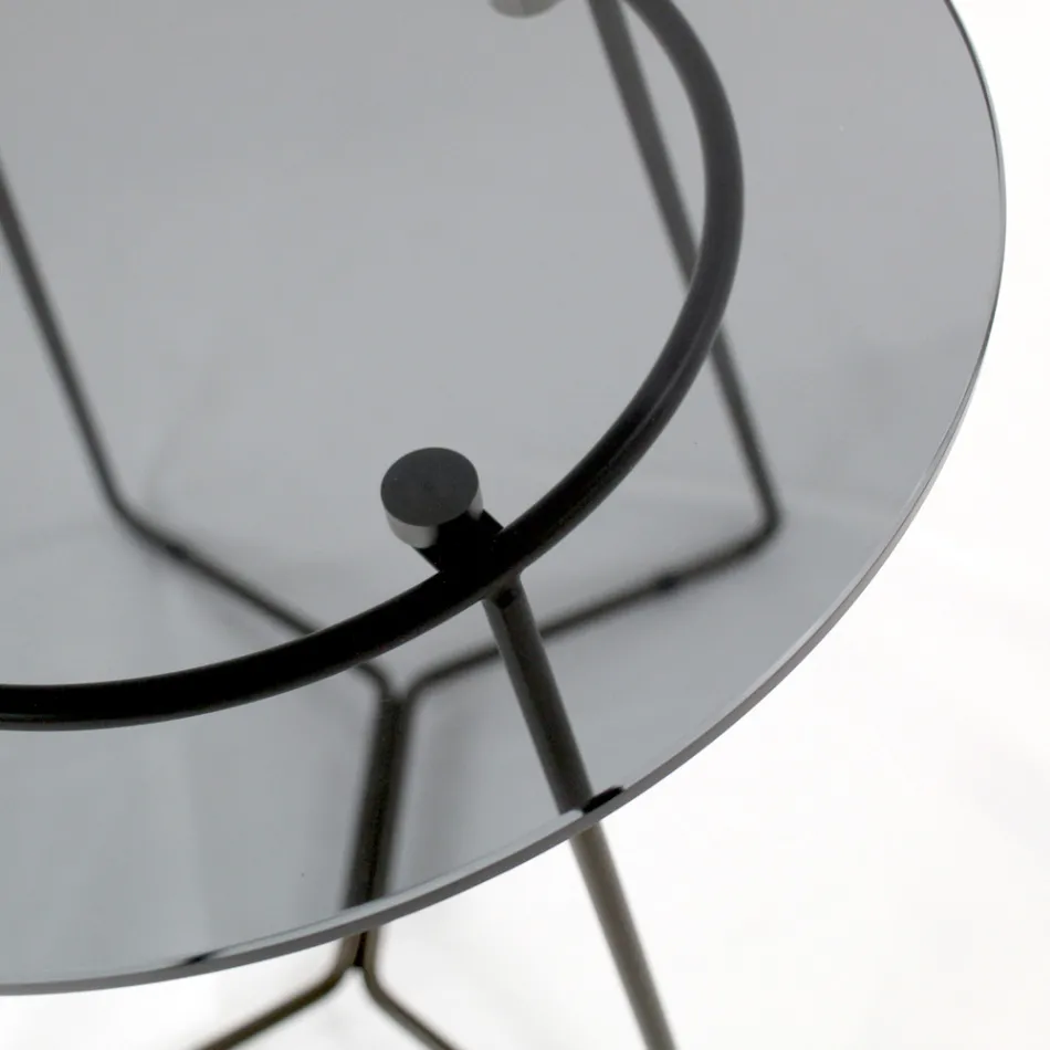 Round Coffee Table with Glass Top Made in Italy - Paini Viadurini