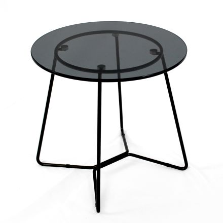 Round Coffee Table with Glass Top Made in Italy - Paini Viadurini
