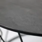 Round Coffee Table in Steel and Stoneware Made in Italy - Alisea Viadurini