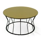 Round Coffee Table in Steel and Glass Made in Italy - Alisea Viadurini