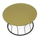 Round Coffee Table in Steel and Glass Made in Italy - Alisea Viadurini