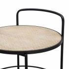 Modern Design Coffee Table in Iron and MDF with Wheels and 3 Shelves - Lennox Viadurini