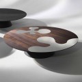 Coffee table made of larch wood with stainless steel inserts Giglio