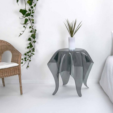 Contemporary plexiglass smoked design coffee table Otto, made in Italy Viadurini