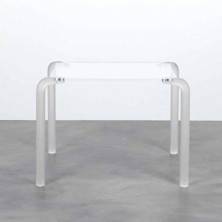 Modern high square coffee table, Zury transparent methacrylate Viadurini