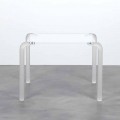 Modern square coffee table Zury, made of methacrylate, height 42 cm