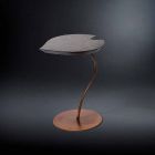 design coffee table in wood with iron base Leaf Viadurini