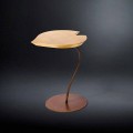 Wooden coffee table Leaf with iron base