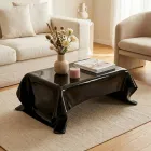 Melia Black Draped Plexiglass Designer Coffee Table Made in Italy Viadurini