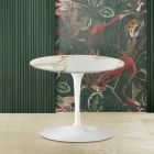 Eero Saarinen Coffee Table H 39 with Gold Caracatta Marble Top Made in Italy - Scarlet Viadurini